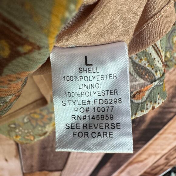 Wildflower Dress Babydoll Bohemian Floral Mini Romantic Long Sleeve Large - Picture 8 of 9